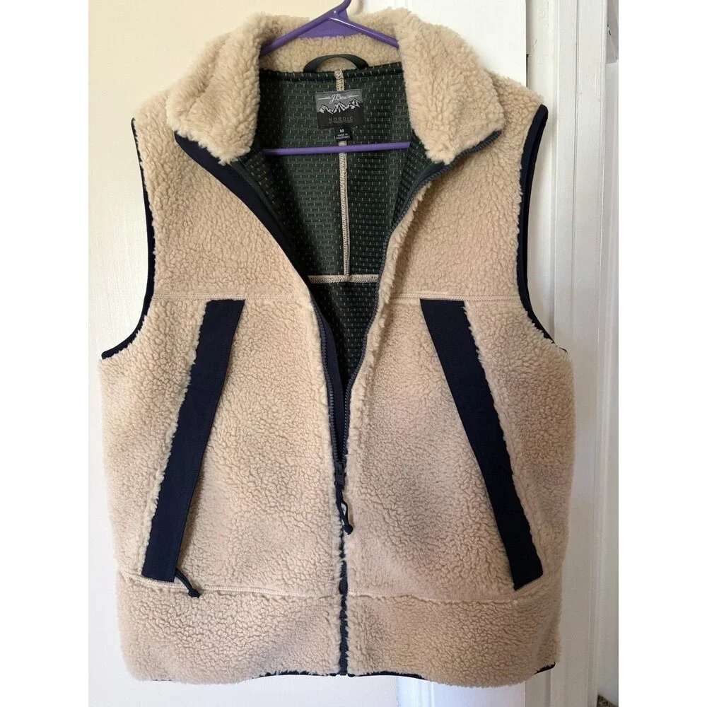 J.Crew Nordic Men’s Full Zip Vest w/ Zipped Pockets Stand-Up Collar M